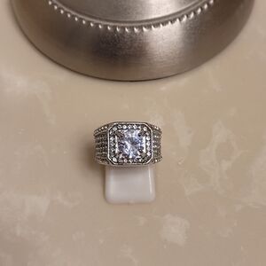Men's Silver and CZ Ring Size 6
